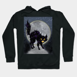 Child of the Moon and the Underworld - Evil black cat illustration Hoodie